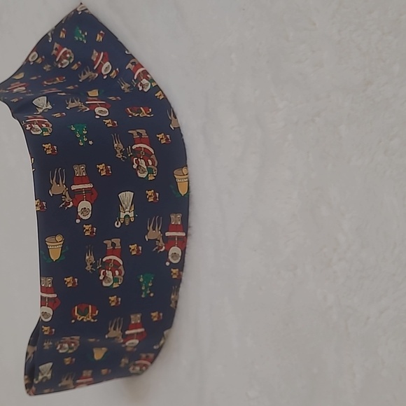 🚨2/$20🚨     Land's End Necktie Men's 55x3.5 Inch Navy Blue Santa Claus - Picture 4 of 8